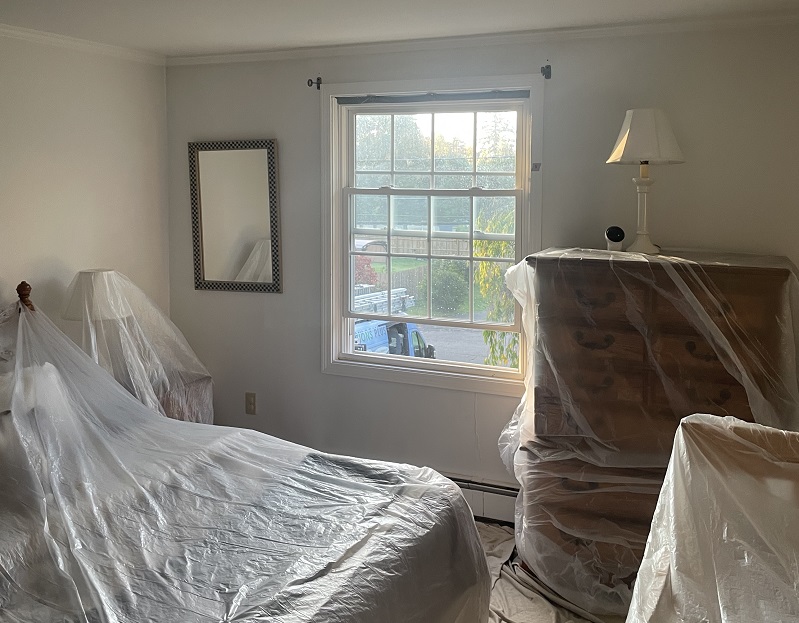 Furniture protected during the window installation